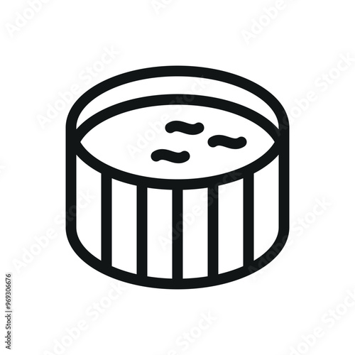 Outdoor hot tub isolated icon, wooden hot tubs spa vector icon with editable stroke