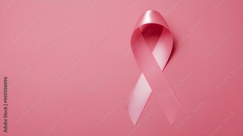 Pink Ribbon on Pink Background Breast Cancer Awareness Symbol Pink Ribbon on Pink Background Breast Cancer Awareness Symbol