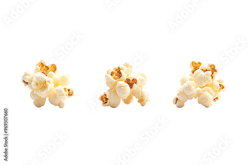 Trois grains de popcorn sur fond transparent PNG