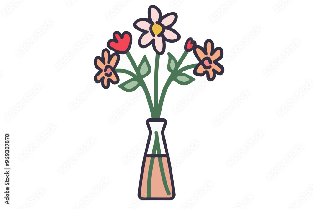 Obraz premium Simple, elegant flowers in a soft-hued vase