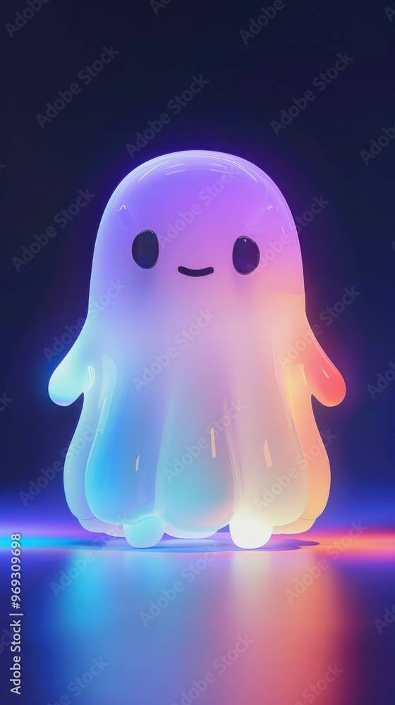 Cute glowing ghost illustration Cute glowing ghost illustration