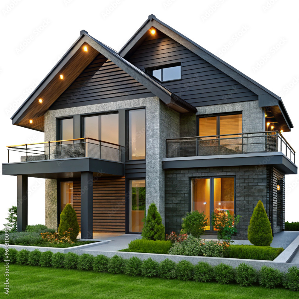 Modern house isolated on transparent background Modern house isolated on transparent background