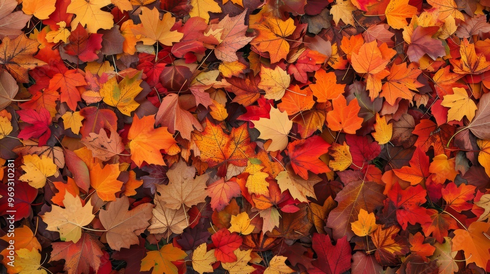 Autumn leaves pattern background top view Autumn leaves pattern background top view