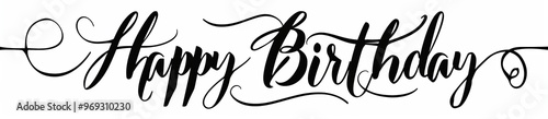Handwritten Happy Birthday Greeting in Black Ink