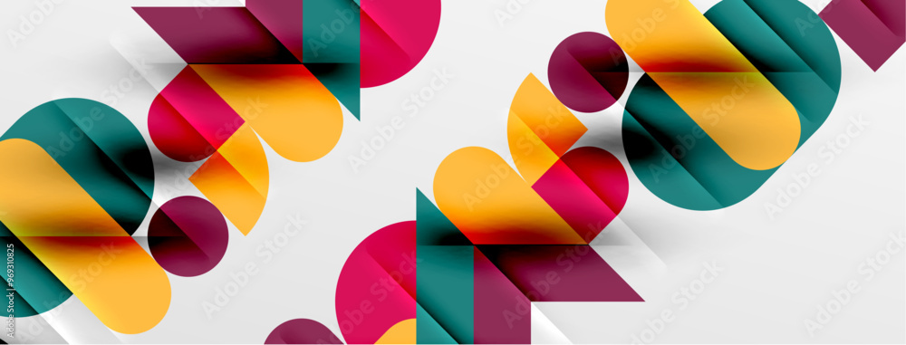 Round shapes, circles and lines minimal geometric background. Vector Illustration For Wallpaper, Banner, Background, Card, Book Illustration, landing page Round shapes, circles and lines minimal geometric background. Vector Illustration For Wallpaper, Banner, Background, Card, Book Illustration, landing page