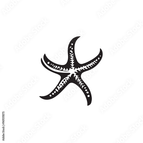 Starfish in cartoon, doodle style . Image for t-shirt, web, mobile apps and ui. Isolated 2d vector illustration in logo, icon, sketch style, Eps 10, black and white. AI Generative