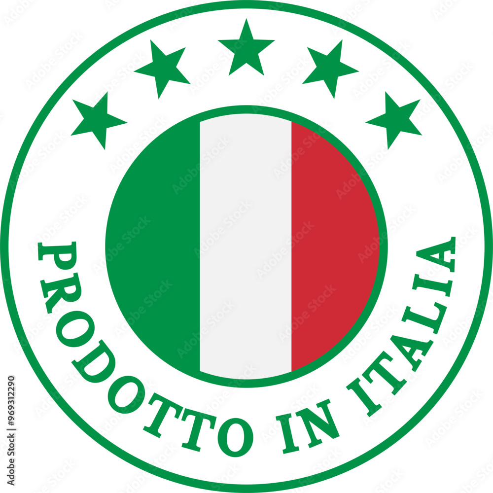 Prodotto in Italia, distintivo, adesivo o icona che simboleggia la qualità e l'origine dei prodotti italiani. SVG scalabile per il web.. Alta risoluzione
Prodotto in Italia, distintivo, adesivo o icona che simboleggia la qualità e l'origine dei prodotti italiani. SVG scalabile per il web.. Alta risoluzione