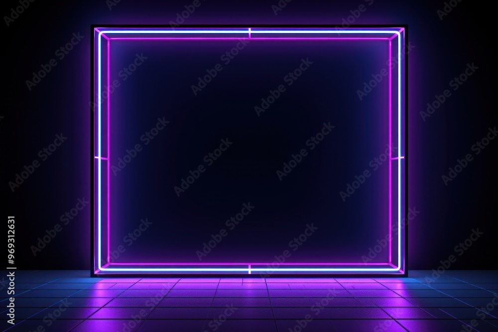 Neon lights on dark background purple line blue. Neon lights on dark background purple line blue.