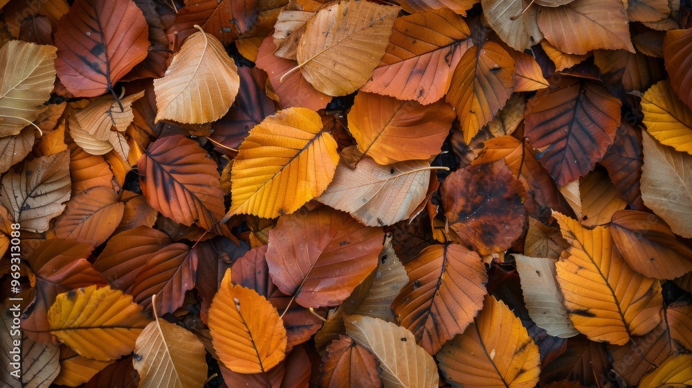 Autumn leaves pattern background top view Autumn leaves pattern background top view