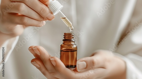 hands holding an oil dropper