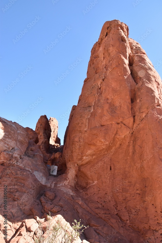 Red rock formations under a clear blue sky Red rock formations under a clear blue sky