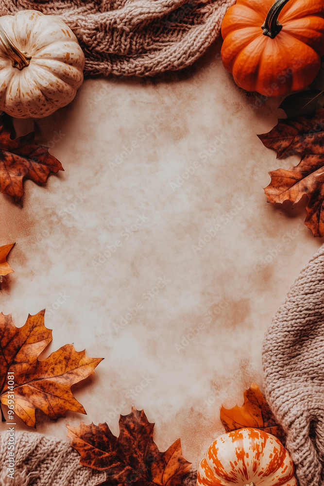 Fototapeta premium pumpkin and leaves