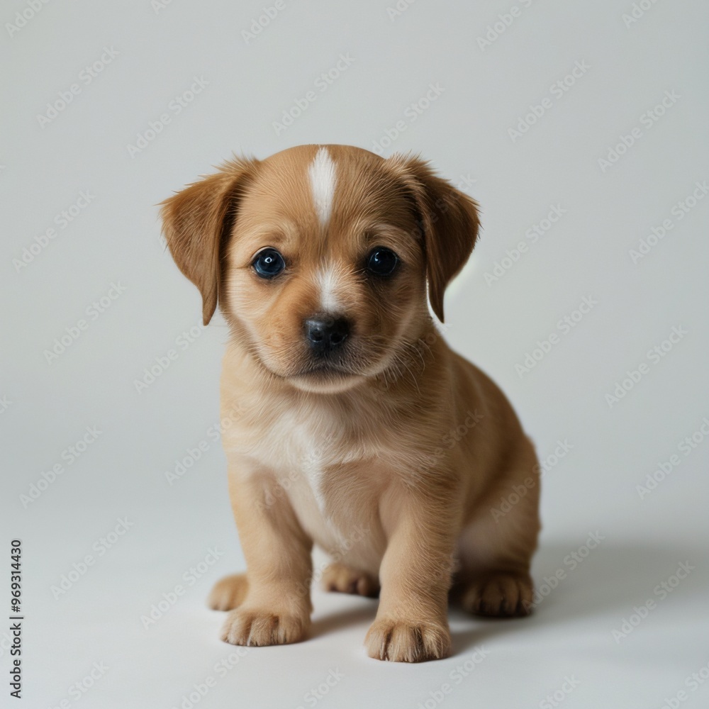 cute Adorable Puppy Sitting on white background cute Adorable Puppy Sitting on white background