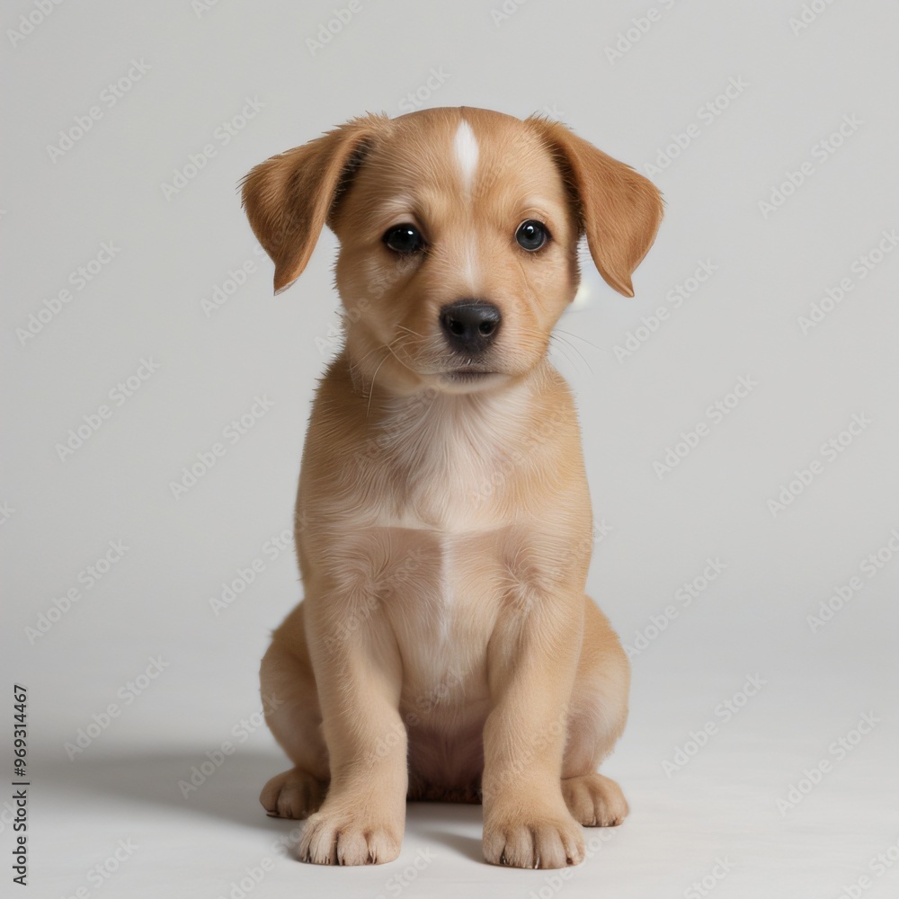 cute Adorable Puppy Sitting on white background cute Adorable Puppy Sitting on white background