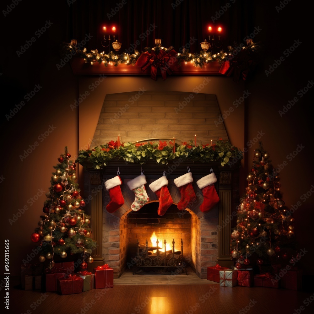 Fireplace christmas celebration hearth. Fireplace christmas celebration hearth.