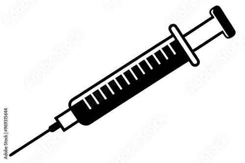 Syringe injection icon vector, medical syringe silhouette, Symbol, vector, illustration

