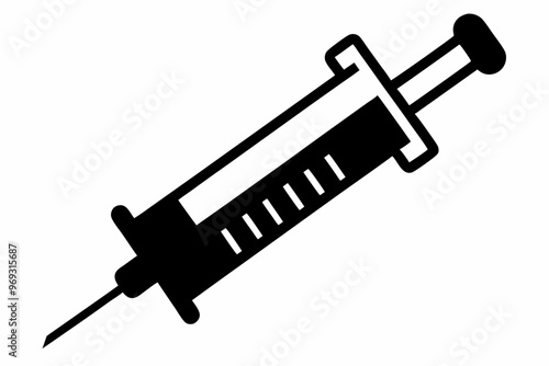 Syringe injection icon vector, medical syringe silhouette, Symbol, vector, illustration

