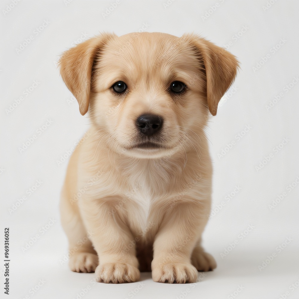 cute Adorable Puppy Sitting on white background cute Adorable Puppy Sitting on white background