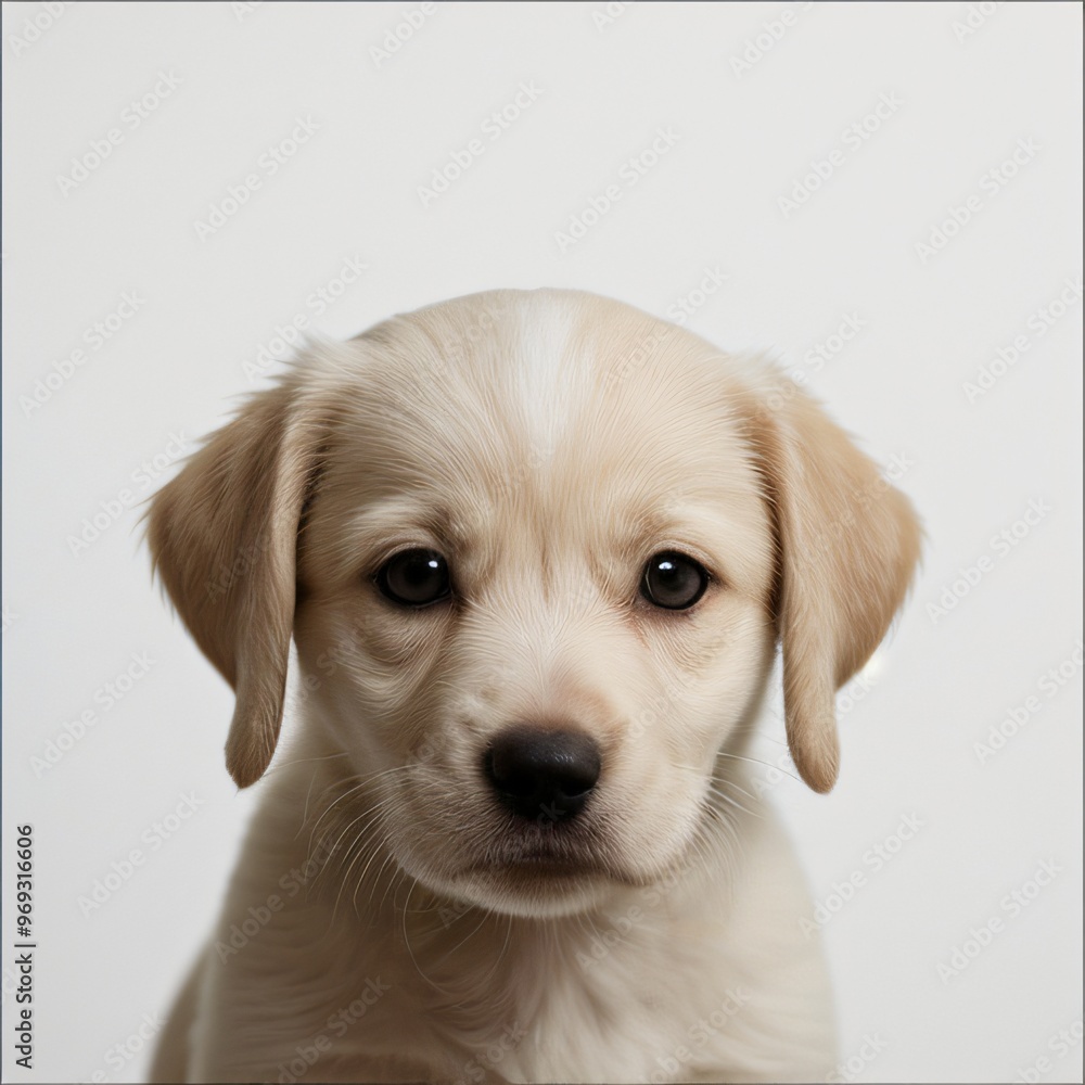 cute Adorable Puppy Sitting on white background cute Adorable Puppy Sitting on white background