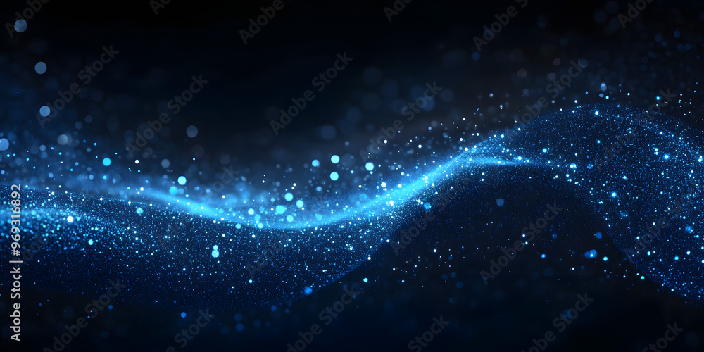 Obraz premium Futuristic abstract blue glow particle background