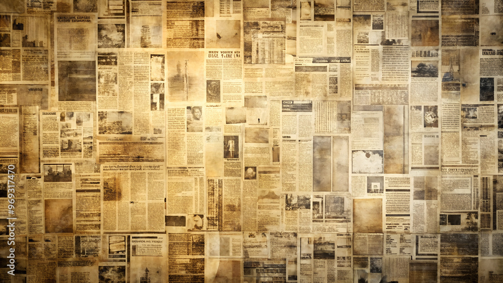The background of the design is made using the texture of old newspaper wallpaper. The background of the design is made using the texture of old newspaper wallpaper.