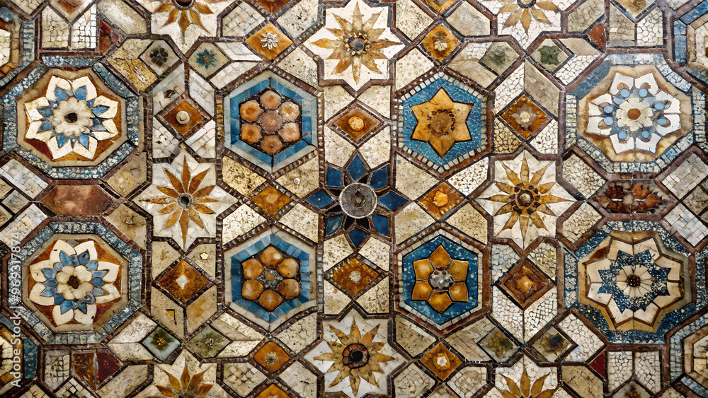 Distressed, weathered mosaic tiles are perfect for your design. Distressed, weathered mosaic tiles are perfect for your design.
