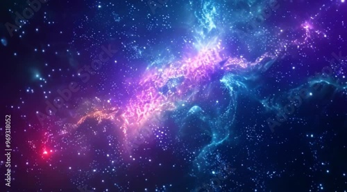 Nebulae and galaxies in outer space. Abstract cosmos background.4k