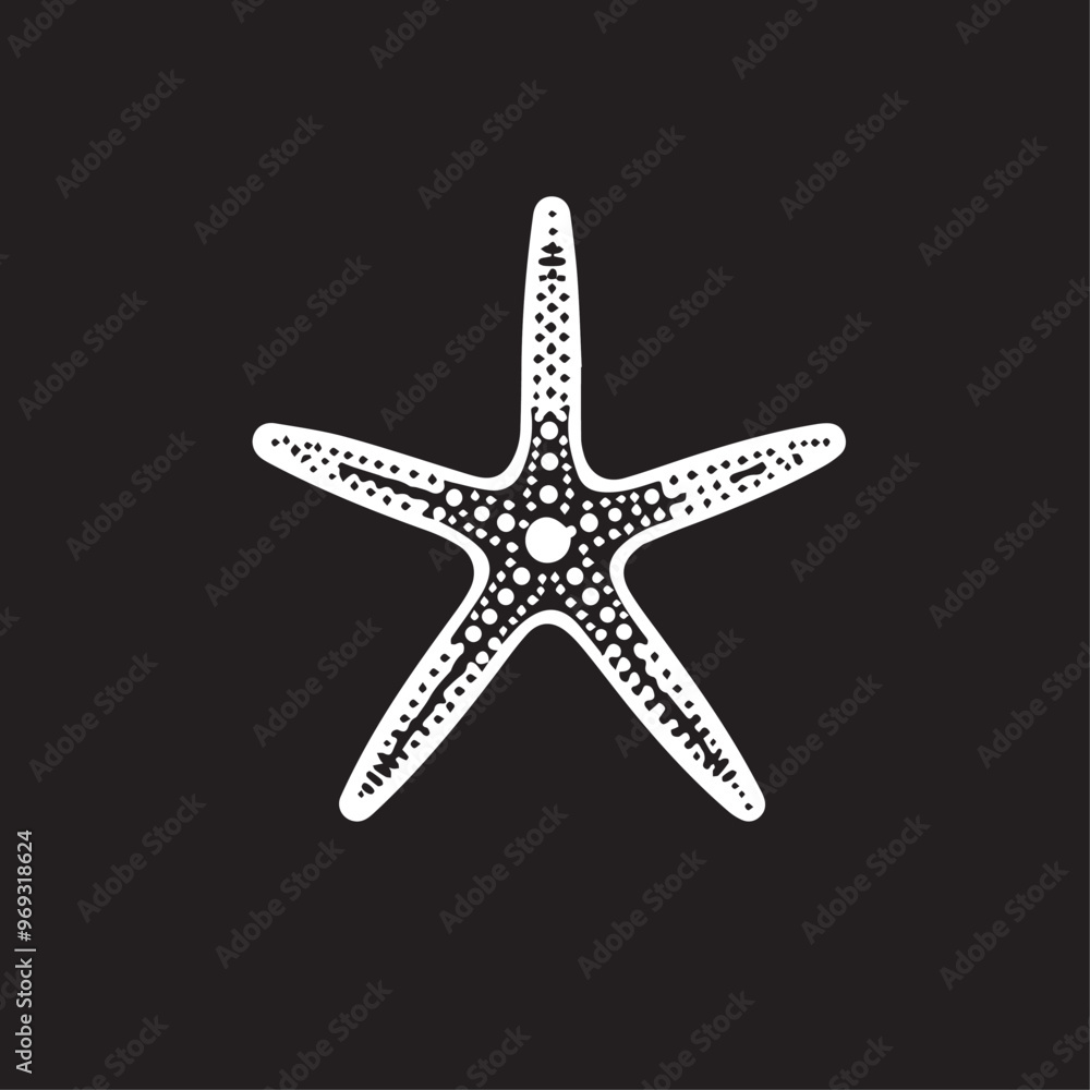 Obraz premium Starfish in cartoon, doodle style . Image for t-shirt, web, mobile apps and ui. Isolated 2d vector illustration in logo, icon, sketch style, Eps 10, black and white. AI Generative