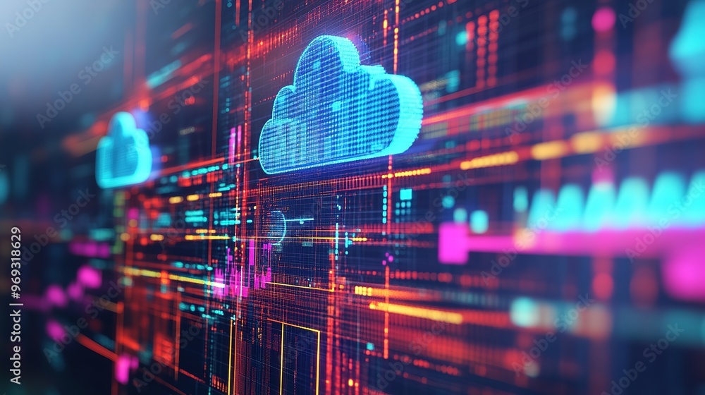 A close-up of big data analytics being processed in a cloud platform A close-up of big data analytics being processed in a cloud platform