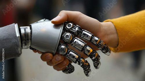 A person holding a robotic hand in their hand