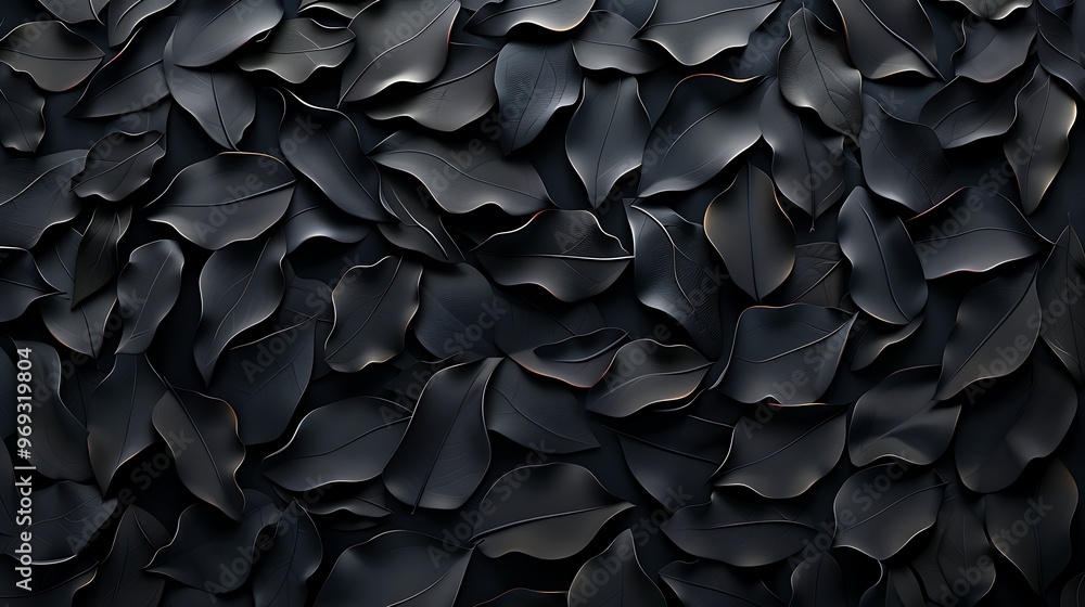 Fototapeta premium Black Pattern Background with Copy Space, Intricate and Decorative Design