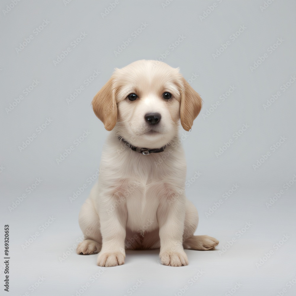 cute Adorable Puppy Sitting on white background cute Adorable Puppy Sitting on white background