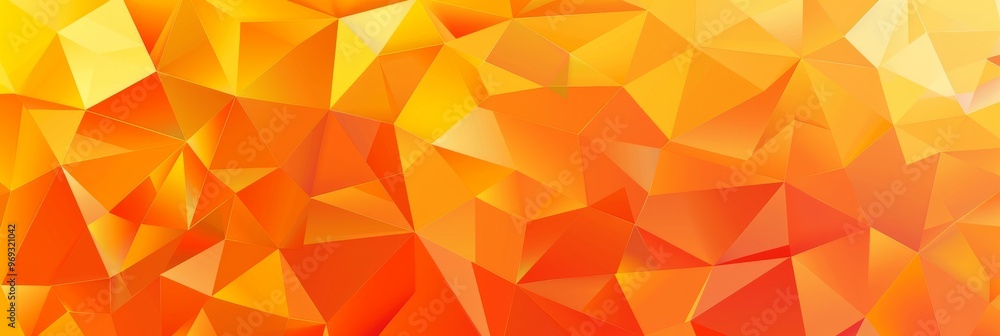 Vibrant Low-Poly Orange Geometric Banner - Seamless Pattern in Yellow Tones, Flat Design Vector Illustration with High Detail Vibrant Low-Poly Orange Geometric Banner - Seamless Pattern in Yellow Tones, Flat Design Vector Illustration with High Detail