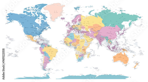 Political World Map Vector Illustration
