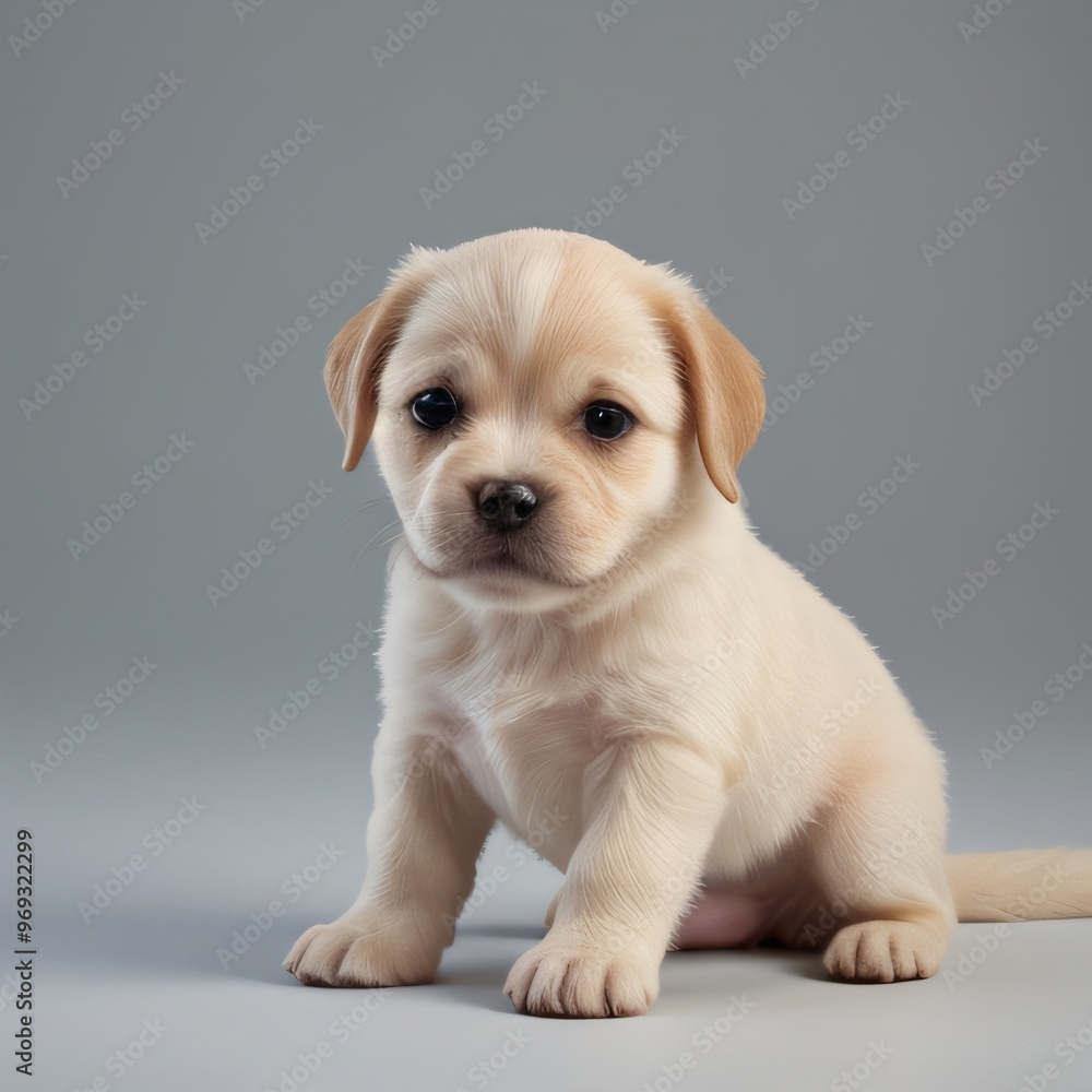 cute Adorable Puppy Sitting on white background cute Adorable Puppy Sitting on white background