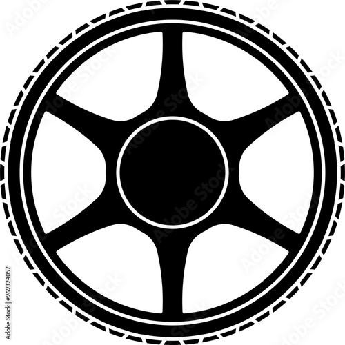 Wheel and tire illustration vector