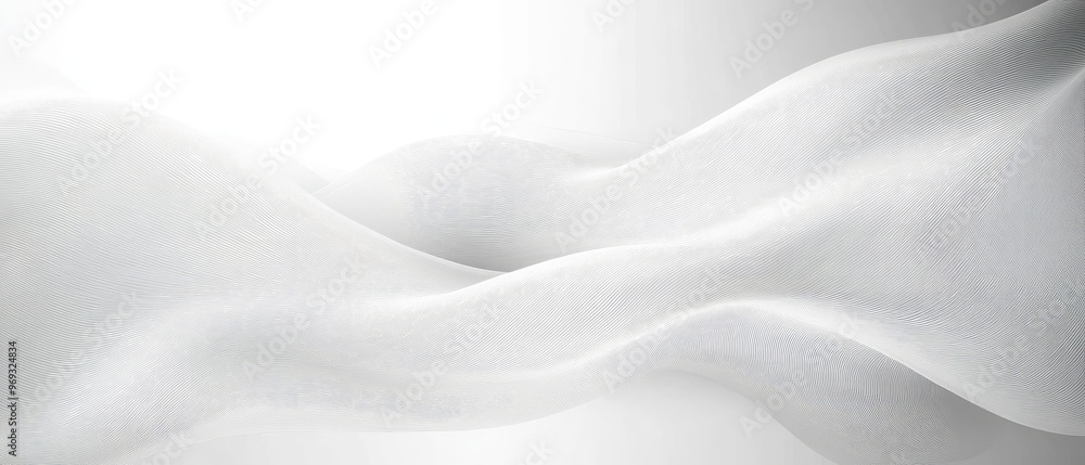 Fototapeta premium A soft, flowing abstract design in shades of white, creating a serene and calming effect.