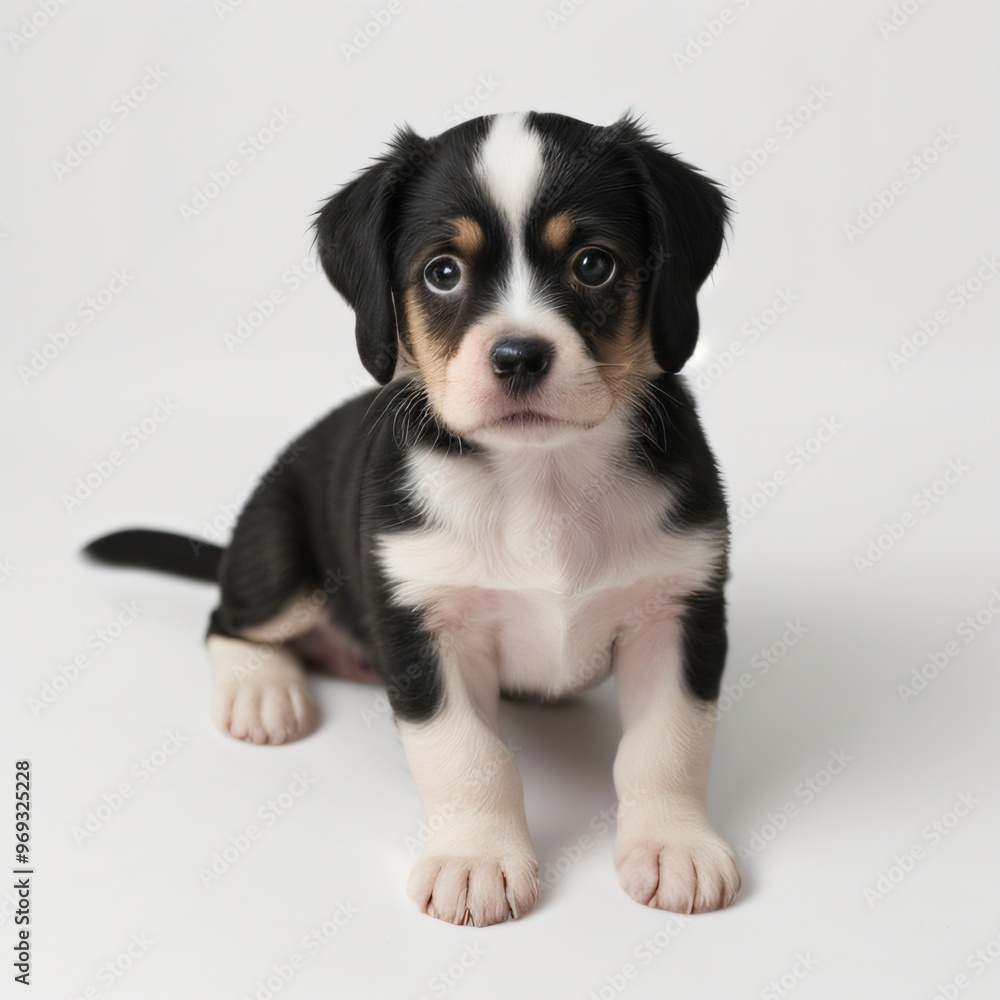 cute Adorable Puppy Sitting on white background cute Adorable Puppy Sitting on white background