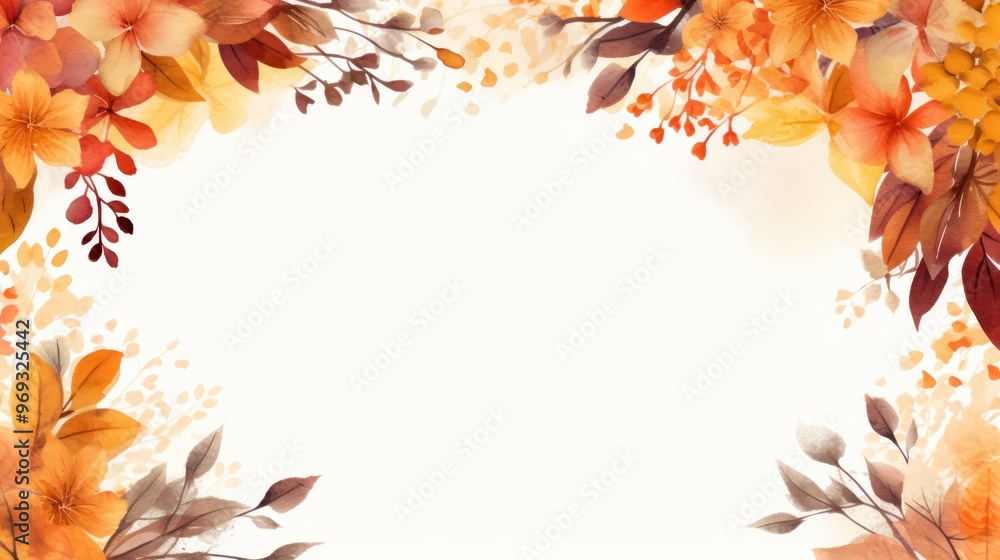 Foliage copy space. Frame background. Autumn leaves. Invitation and greeting cards Foliage copy space. Frame background. Autumn leaves. Invitation and greeting cards