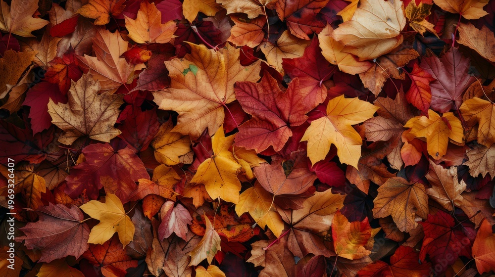 Autumn leaves pattern background top view Autumn leaves pattern background top view
