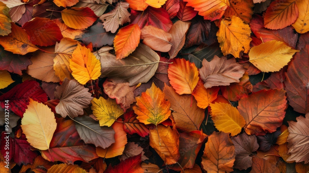 Autumn leaves pattern background top view Autumn leaves pattern background top view