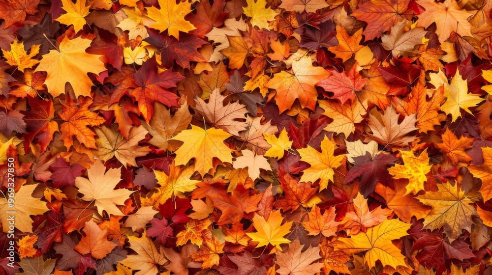Autumn leaves pattern background top view Autumn leaves pattern background top view