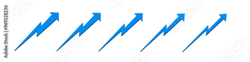 zigzag arrow 3d  icon. zig-zag arrows up sign. symbol graph illustration for growth succes finance on business or market. set of zig zag blue arrows

