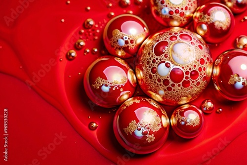 amazing balls with unusual golden patterns texture background photo