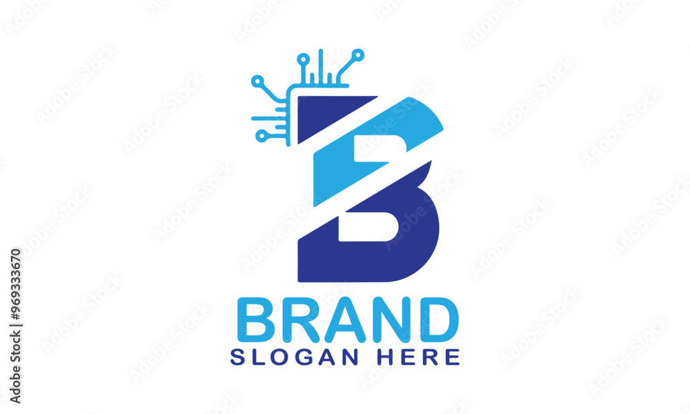 Mechanical B logo design template Mechanical B logo design template