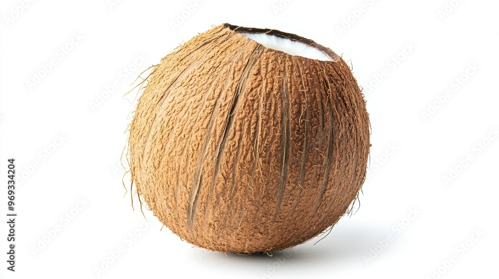 Coconut fruit closeup view isolated over white background Coconut fruit closeup view isolated over white background