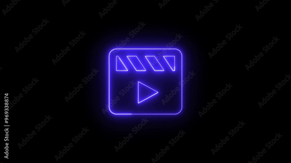 Glowing video store icon featuring bright illumination and engaging visual effects. Glowing video store icon featuring bright illumination and engaging visual effects.