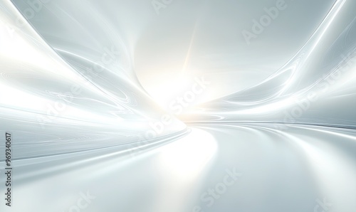 A smooth, futuristic landscape with light and curves suggesting motion and depth.