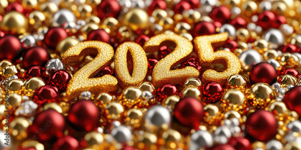 3d render text 2025. Background decoration for holiday event, card, Christmas invitation and festive backdrop. 3d render text 2025. Background decoration for holiday event, card, Christmas invitation and festive backdrop.