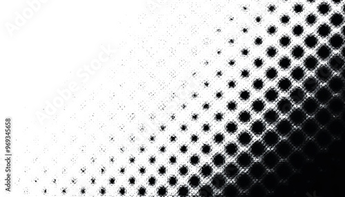 Artistic illustration showcasing a modern halftone pattern, blending black and white shades. Suitable for creative projects and graphic designs. photo